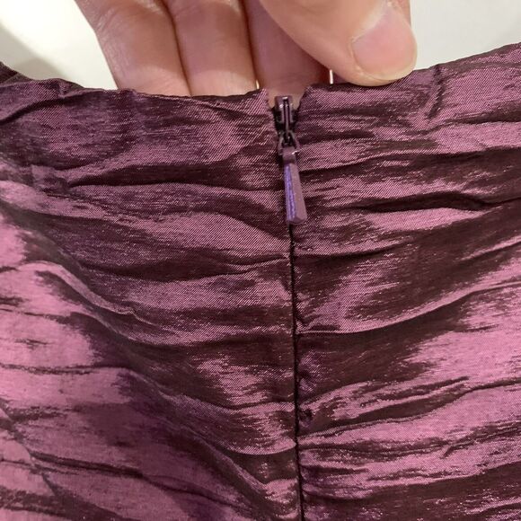 Alex Evenings Sz 4 Mermaid Gown Off The Shoulder Beaded Pleated Taffeta Crinkled - Picture 9 of 11